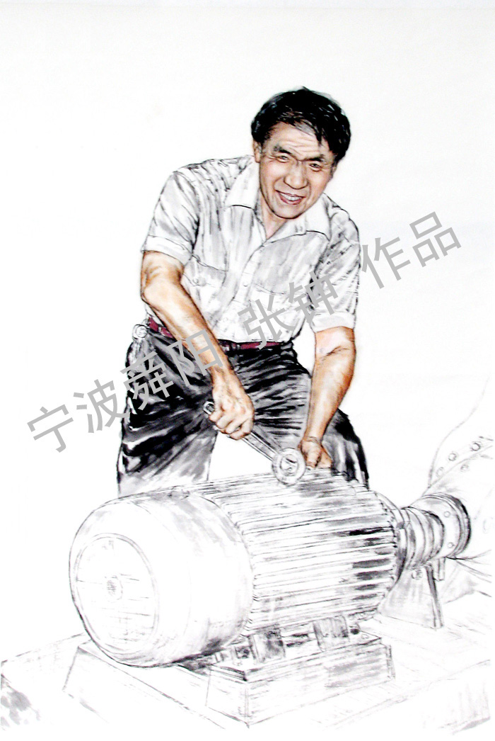 人物畫《勞動(dòng)模范--韓永盛》